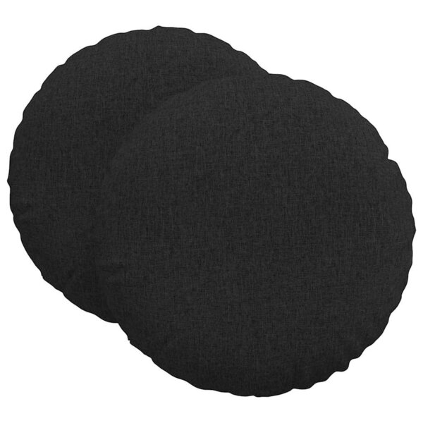 vidaXL Coussins de siège 2 Pièces Noir Ø80 x 29 cm tissu