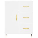 vidaXL Buffet haut Blanc 69 5x34x180 cm Bois d'ingénierie