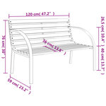 vidaXL Banc de jardin 120 cm Gris Bois