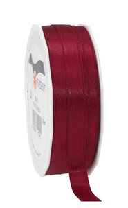 Satin double face 25-m-rouleau 10 mm bordeaux