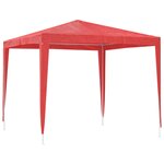 vidaXL Tente de fête 250 x 250 x 240 cm Rouge PE et acier