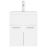 vidaXL Armoire d'évier avec lavabo intégré Blanc Bois d'ingénierie