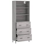 vidaXL Buffet haut Sonoma gris 69 5x34x180 cm Bois d'ingénierie