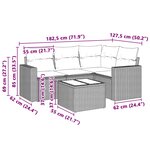 vidaXL Salon de jardin 5 Pièces avec coussins gris clair résine tressée