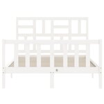 vidaXL Cadre de lit sans matelas blanc bois de pin massif
