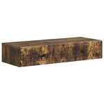 vidaXL Table d'appoint murale Chêne fumé 87 5 x 34 5 x 17 cm