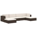 vidaXL Repose-pied sectionnel 1 pc avec coussin Résine tressée Gris