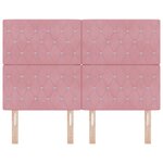 vidaXL Tête de lit à boutons en cristal  rose  160 cm  velours