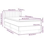 vidaXL Sommier à lattes de lit avec matelas noir 80x210 cm velours