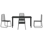vidaXL Ensemble de salle à manger pour jardin 5 Pièces Noir
