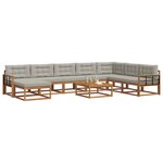 vidaXL Ensemble de canapés d'extérieur 9 Pièces Gris Naturel et Clair