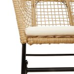 vidaXL Chaises de jardin lot de 2 et coussins marron rotin