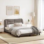 vidaXL Cadre de lit avec lumières LED taupe 140x200 cm tissu