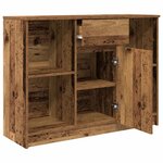 vidaXL Buffet avec tiroir vieux bois 101x35x76 cm bois d'ingénierie