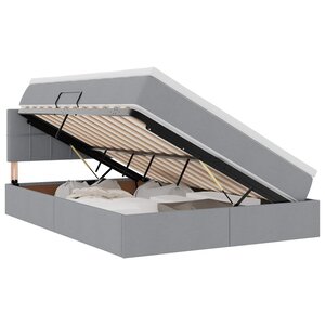 vidaXL Lit de rangement LED avec matelas Gris clair 140 x 190 cm Tissu
