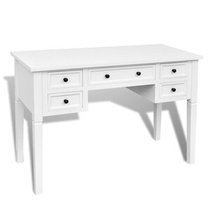 Bureau blanc à 5 tiroirs