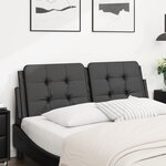 vidaXL Coussin de tête de lit noir 120 cm similicuir