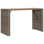 vidaXL Table de jardin et dessus en bois d'acacia gris résine tressée