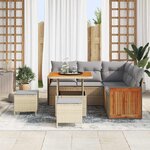 vidaXL Ensemble de canapé de jardin 8 Pièces beige et gris clair