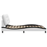 vidaXL Cadre de lit sans matelas Hvar blanc et noir 140x190 cm similicuir