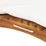 vidaXL Chaise longue pliable avec coussin blanc crème Bois de teck
