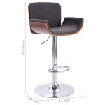 vidaXL Tabouret de bar Gris Tissu