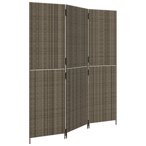 vidaXL Cloison de séparation 3 panneaux gris résine tressée