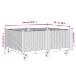 vidaXL Jardinière à roulettes blanc 100x80x54 cm PP