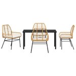 vidaXL Ensemble de salle à manger pour jardin 5 Pièces Marron polyrotin