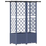 vidaXL Lit Élevé avec Treillis et Toit Gris 124 x 40 x 138 cm PP