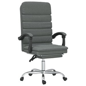 vidaXL Fauteuil de massage inclinable de bureau Gris foncé Tissu