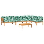 vidaXL Salon palette de jardin avec coussins 5Pièces bois d'acacia massif