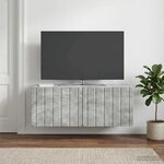 vidaXL Meuble TV mural 78 5 x 31 x 30 cm Gris béton Bois d'ingénierie