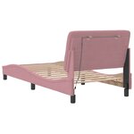 vidaXL Cadre de lit avec lumières LED rose 90x200 cm velours
