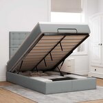 vidaXL Cadre de lit ottoman et matelas gris clair 120x200 cm tissu