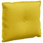 vidaXL Coussin de Dos Jaune 60 x 50 cm Tissu en velours côtelé