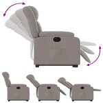 vidaXL Fauteuil inclinable électrique taupe tissu