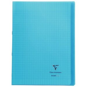 Cahier KOVERBOOK piqûre 96 pages seyès 90 g  couverture pp avec protège-cahier rabat bleu  21 x 29 7 cm CLAIREFONTAINE