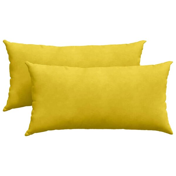 vidaXL Coussins de canapé 2 Pièces Jaune 80 x 40 cm