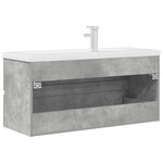 vidaXL Ensemble de meubles de salle de bain 2 Pièces gris béton