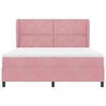 vidaXL Lit à ressorts avec matelas Rose 200 x 180 cm Polyester