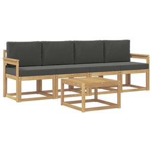 vidaXL Ensemble de canapés d'extérieur 5 Pièces Blanc et anthracite