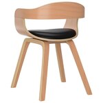 vidaXL Chaises à manger lot de 6 noir bois courbé et similicuir