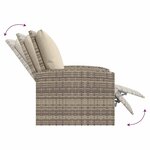 vidaXL Fauteuil inclinable de jardin avec coussins marron clair rotin