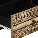 vidaXL Meuble TV noir 100x33 5x46 cm bois massif manguier brut