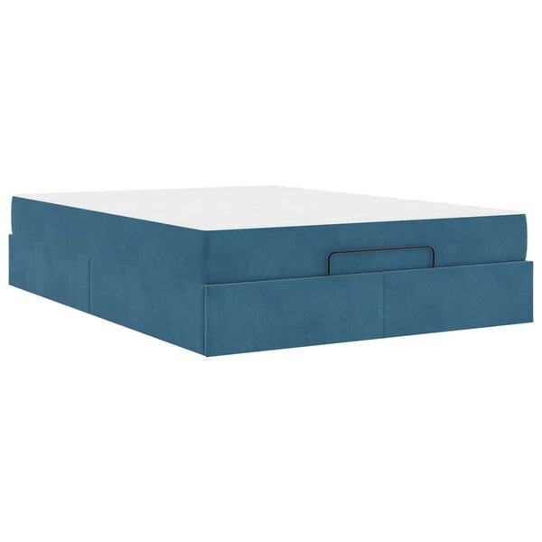 vidaXL Cadre de lit Bleu 160 x 200 cm Velours