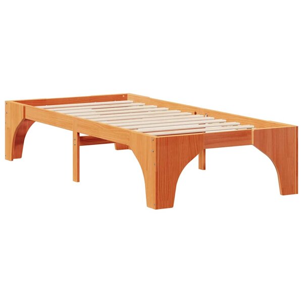 vidaXL Cadre de lit surélevé Marron 80 x 200 cm Bois massif en pin