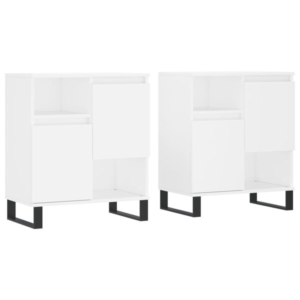 vidaXL Buffets 2 Pièces blanc bois d'ingénierie