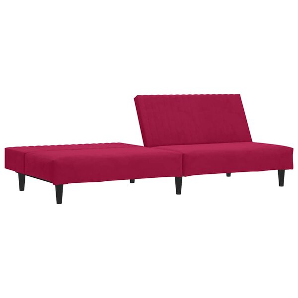 Fauteuil VidaXL Rouge Vin Velours 74x77x81cm - Siège 1 Place Confortable - Cadre Bois - Pour Salon, Coin Lecture