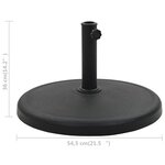 vidaXL Socle rond de parasol Polyrésine 19 kg Noir